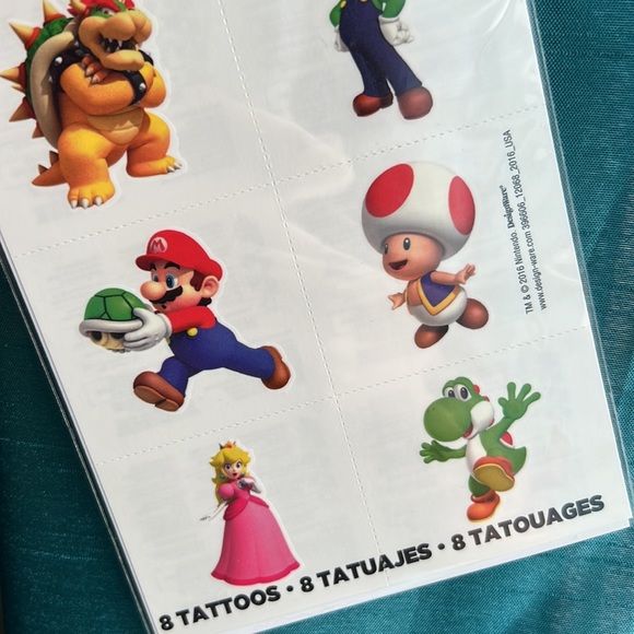 8 pcs Super Mario Temporary Tattoos - Picture 9 of 9